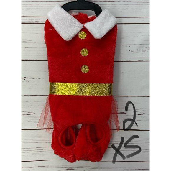 Silverpooch XS Pet Apparel Christmas Dog Pajamas Pjs Clothes Size Xtra Small Red - Picture 2 of 7